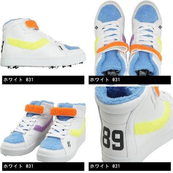  new goods regular goods Pearly Gates is ikatto golf shoes 23.5cm colorful boa pretty warm original leather use free shipping soft spike 