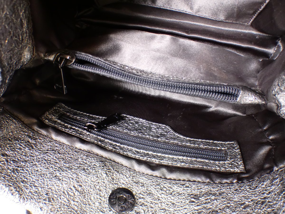  Abu roabro silver handbag [L\'s(sizeXS)/ silver /A rank ]f3AA