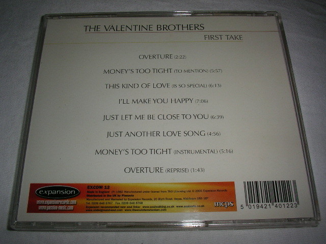 VALENTINE BROTHERS / FIRST TAKE 1982の画像2