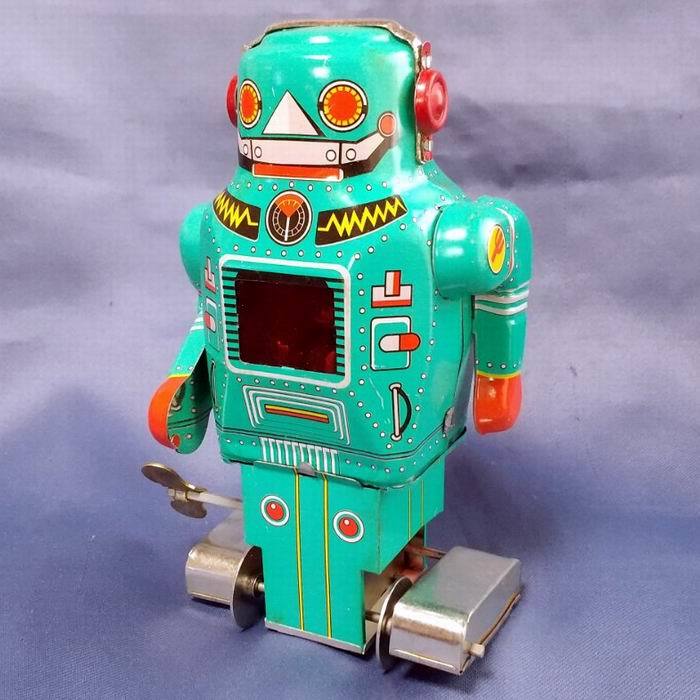 ブリキ製 スパーキーロボット 完全復刻版 SPARKY ROBOT ゼンマイ式 歩行ギミック おもちゃ 昭和レトロ / 一晃 [ 新品 ]