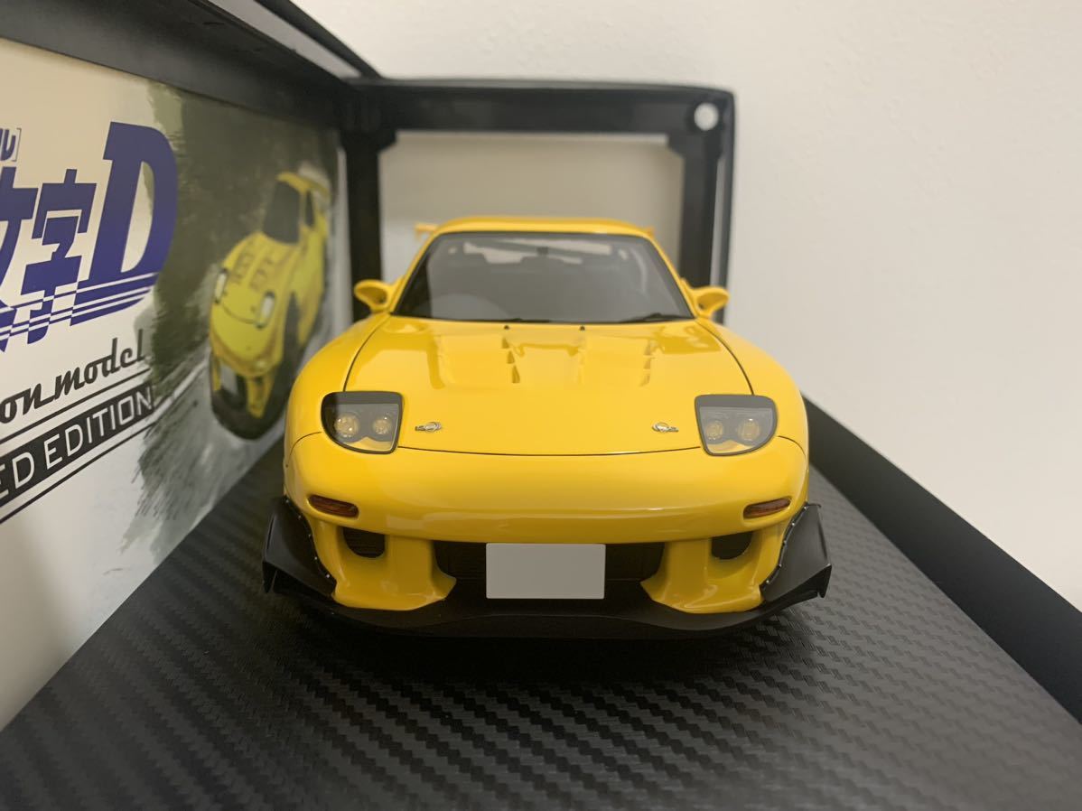 イグニッションモデル 1/18 INITIAL D Mazda RX-7 (FD3S) Yellow IG2868 イニシャルD 高橋啓介 ignition model_画像2