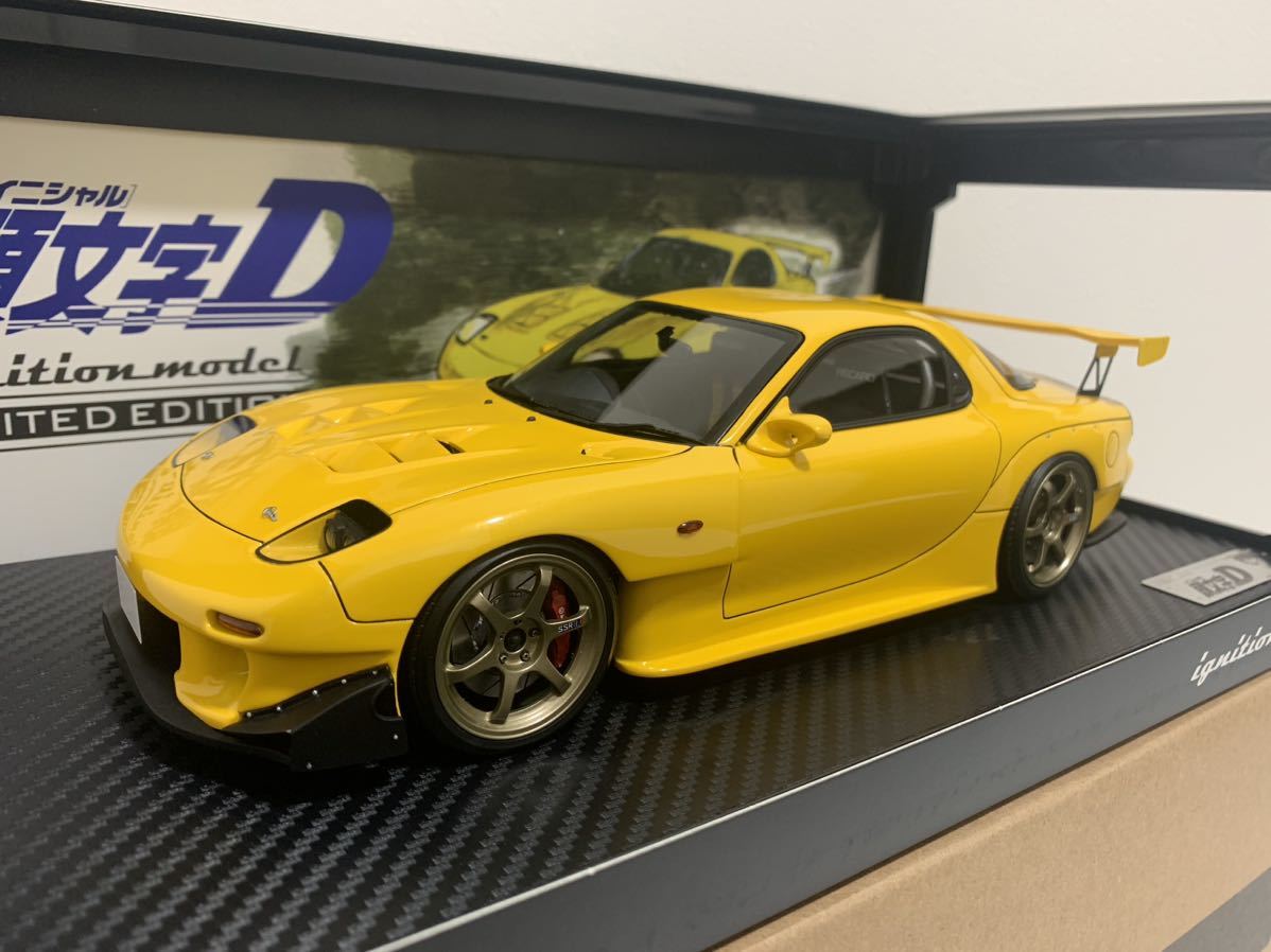 イグニッションモデル 1/18 INITIAL D Mazda RX-7 (FD3S) Yellow IG2868 イニシャルD 高橋啓介 ignition model_画像3