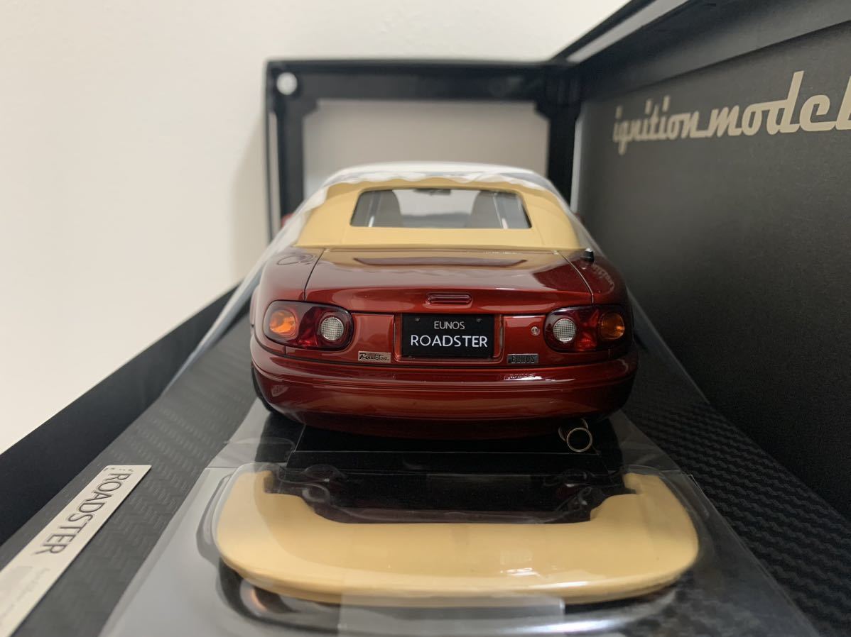 イグニッションモデル 1/18 ユーノスロードスター Eunos Roadster (NA) VRリミテッド Burgundy IG3200 レッド ignition model マツダ_画像5