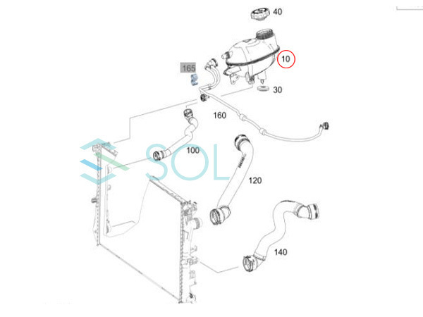ベンツ W205 ラジエーター エクスパンションタンク サブタンク リザーバータンク C180 C200 C220d C250 C350 C450 C43 2055000049_画像5