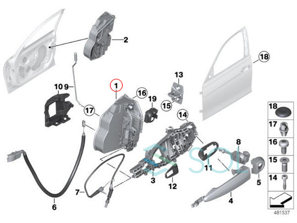 BMW F32 F33 F36 F82 F83  передний   дверь  рок  привод   левый  сторона  420i 420iX 428i 430i 435i 440i M4 51217202143  отправка груза  ...18  час 