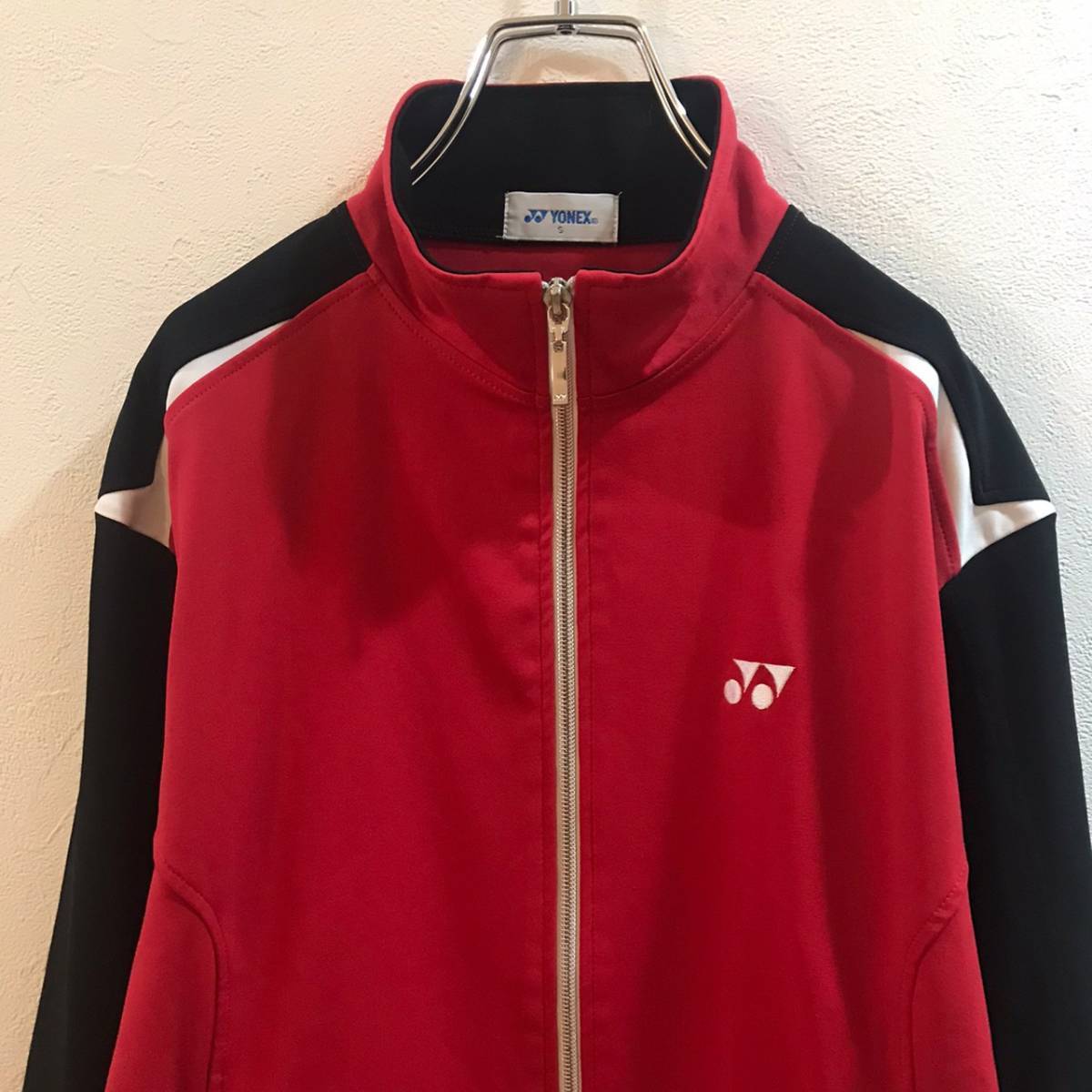 YONEX/ Yonex full Zip up jersey VERY COOL tennis red red men's S ping-pong tennis badminton 