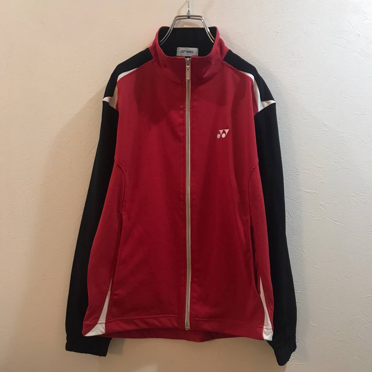 YONEX/ Yonex full Zip up jersey VERY COOL tennis red red men's S ping-pong tennis badminton 