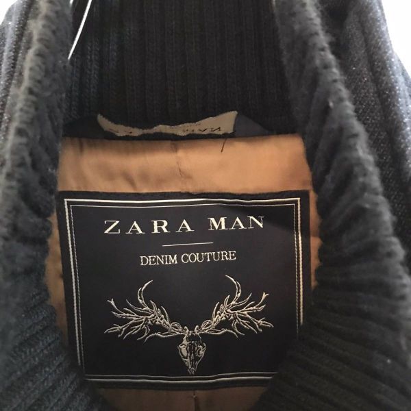 デザイン古着★ZARA/ザラ メンズ長袖 ZARAMAN デニムコート ネイビー紺_画像4