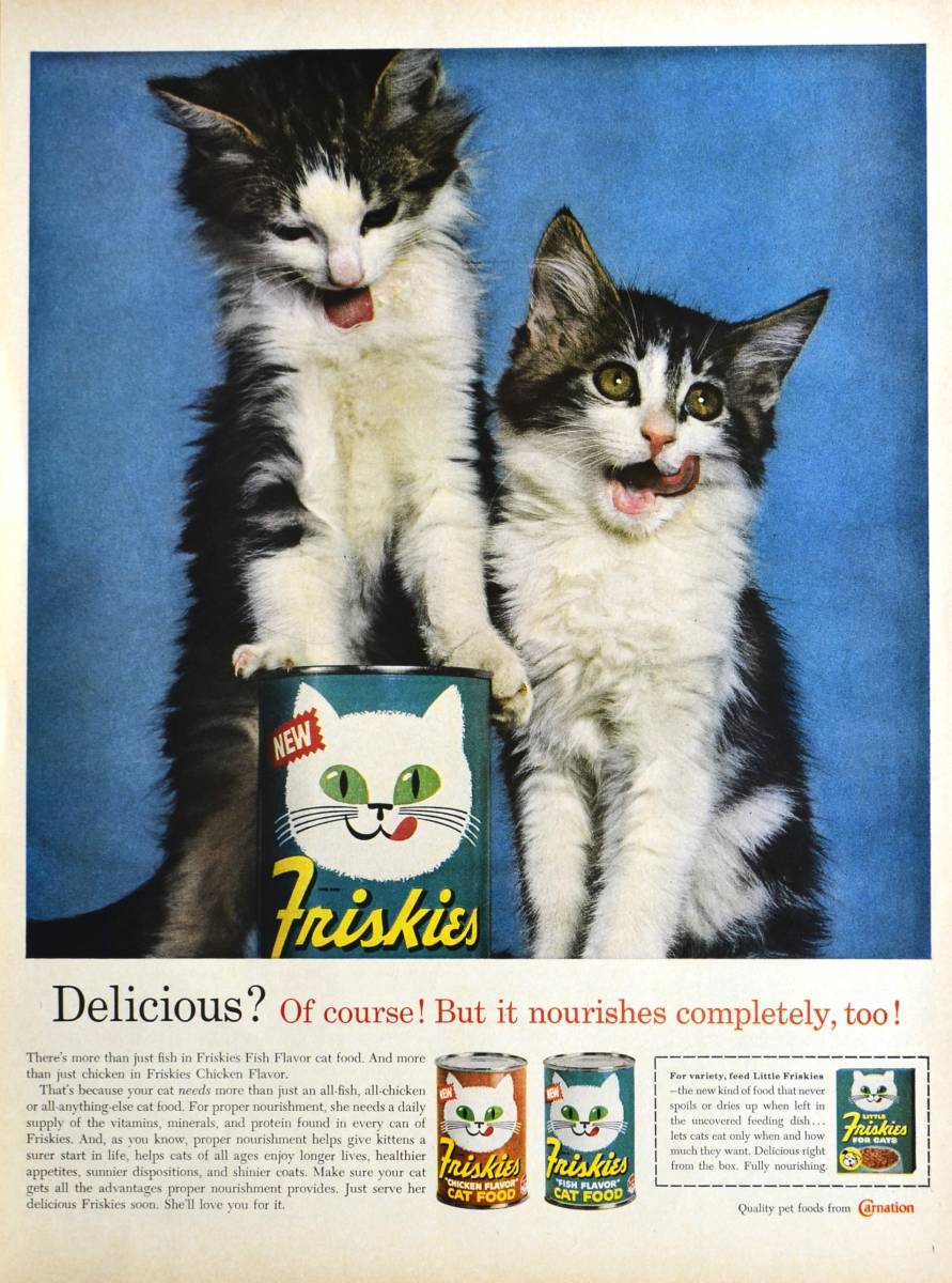 稀少！1960年代フリスキー広告/Friskies/仔猫/Cat Food/36_画像1
