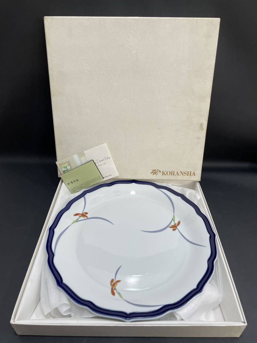 S3K517◆新古品◆ KORANSHA 香蘭社 オーキッドレース 食器 大皿 30cm_画像1
