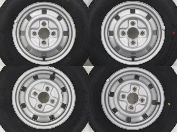 新品タイヤ 中古鉄ホイールセット 145R12 6PR LT 12インチ 12x4.00B 4H 100 145/80R12 80/78N LT 相当 冬 a18079_画像3