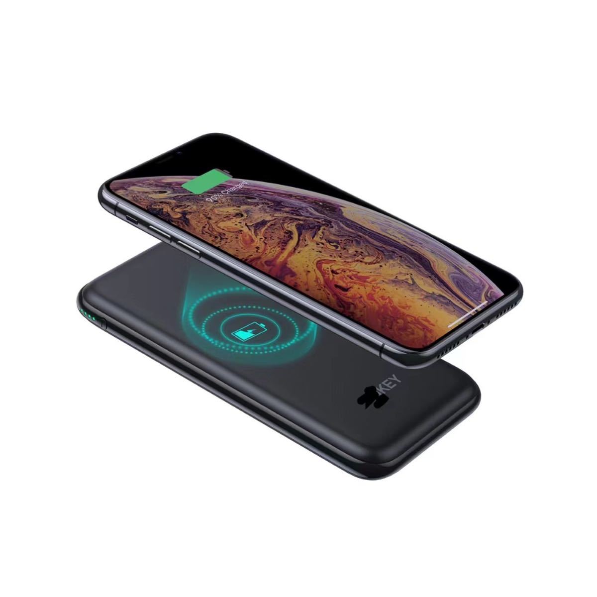 モバイルバッテリー 携帯充電器ブラック黒 iPhone スマホ Android iPad タブレット USBC アウトドア キャンプ スマートフォン バッグに入る_画像2