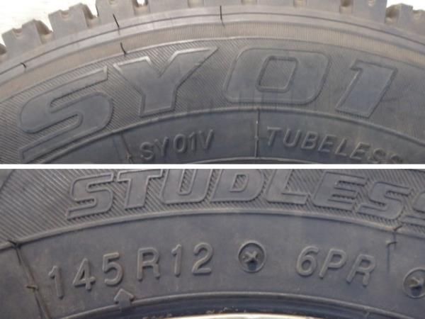 S1010■ヨコハマ SY01V 145R12■マルチ WD 12X4.00B +40 鉄 9分山 中古4本_画像2