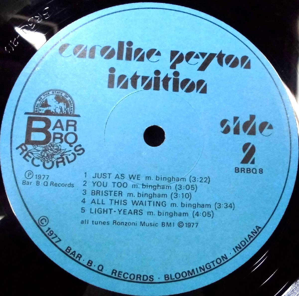 ●US-Bar-B-Q RecordsオリジナルEX+:EX Copy!! Caroline Peyton / Intuition_画像8