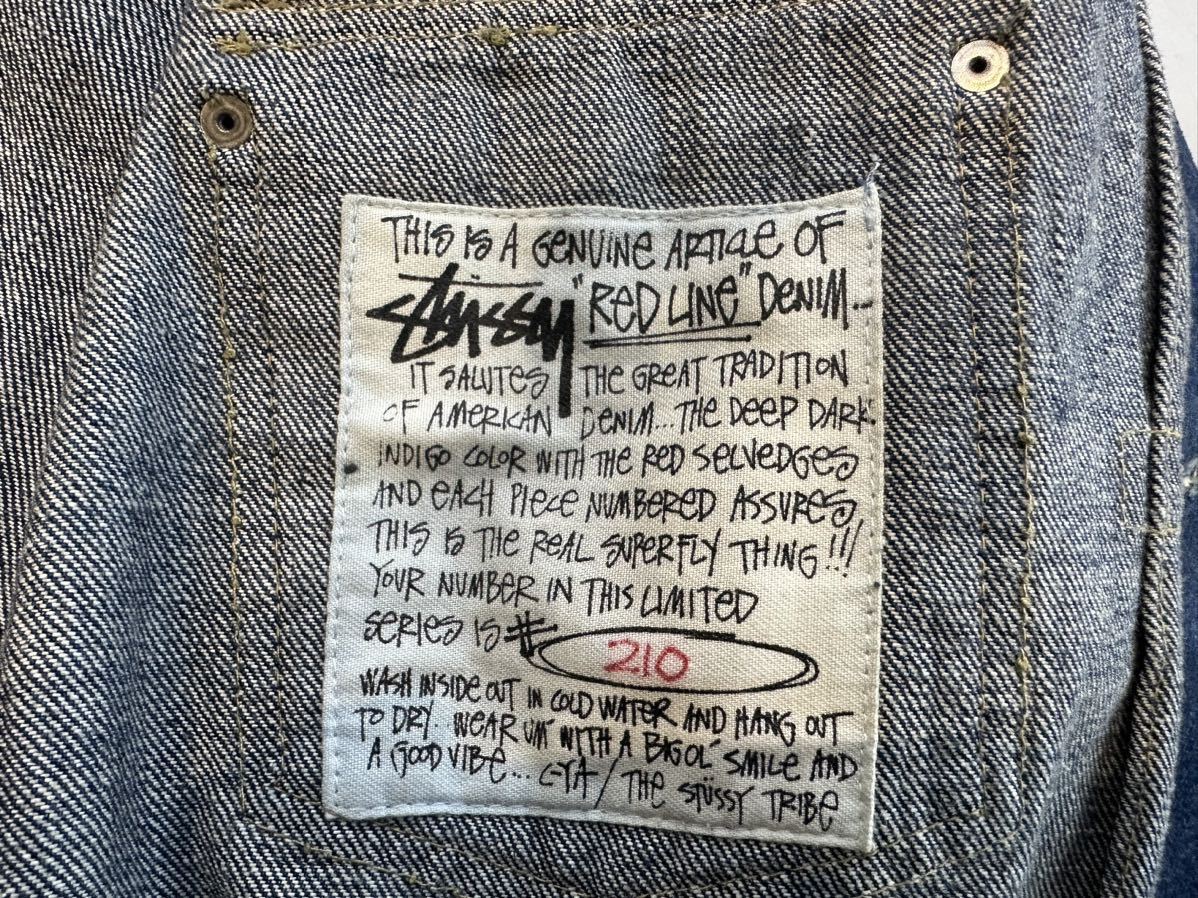 90s USA製 OLD STUSSY RED LINE DENIM JKT L LEVIS 506 TYPE 1st Gジャン_画像8