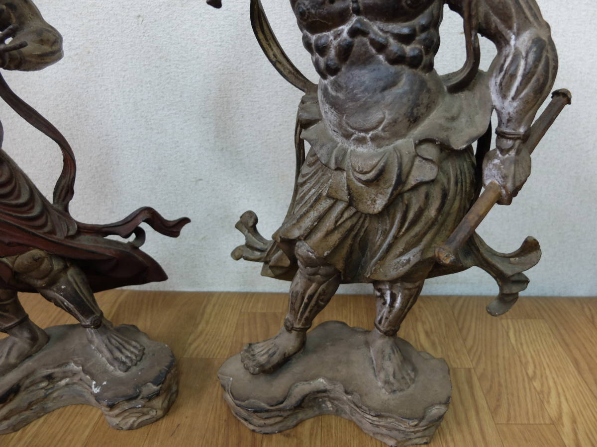 仏教美術 金剛力士像 仁王像 阿吽 阿形 吽形 一対 銅製 銅器 古 仏教美術 金剛力士像 仁王像 阿吽 阿形 吽形 一対 銅製 銅器 古