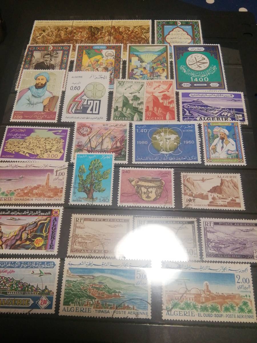 アルジエリア、仏領期／1970代期、カラフル大型切手中心137種類、殆ど使用済み、状態良好_画像4