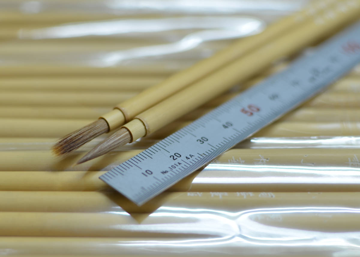 旧品唐筆 （1990年代製）天津毛筆　「 特製　叶 筋 筆　×５０本 」_画像5