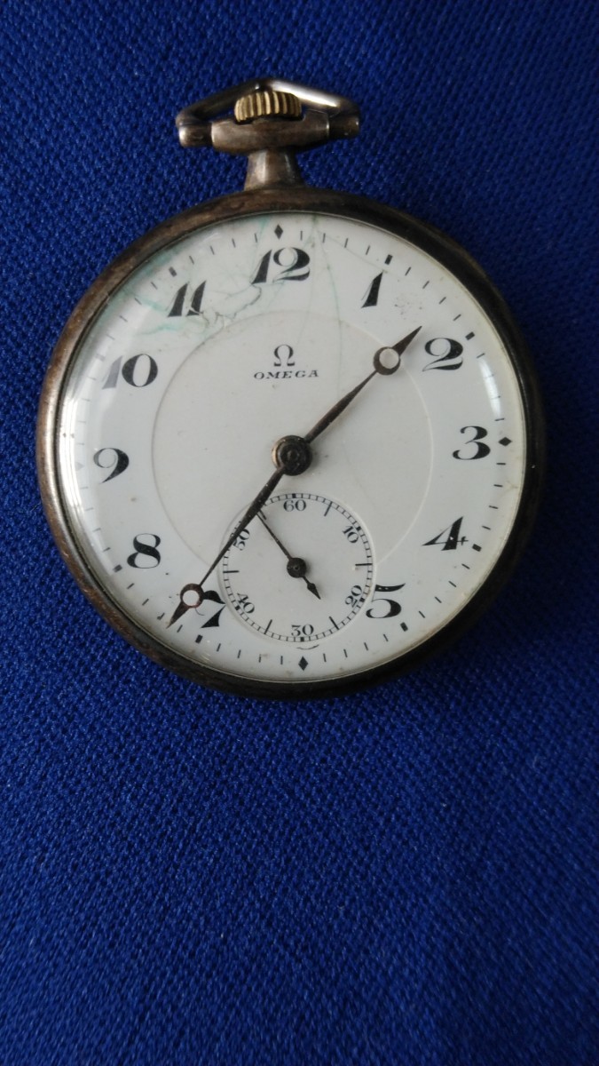 希少　ジャンク OMEGA オメガ アナログ 手巻き 懐中時計　　シルバー900　　1920-1950年代