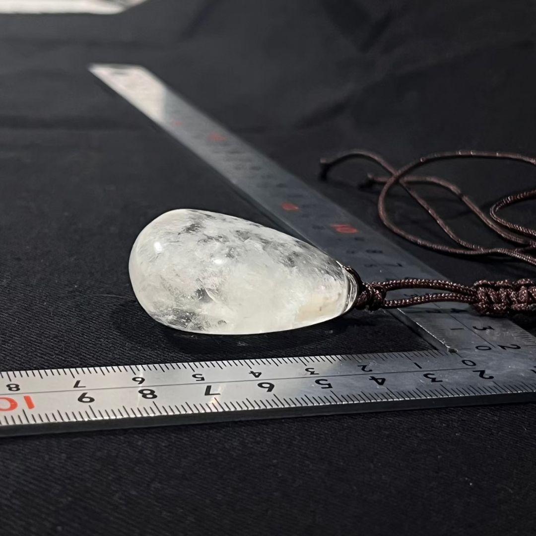 【浄化】大きな天然水晶のタンブル、原石ネックレス　握り石　ロック　③