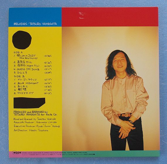 LP 1983年オリジナル　帯付 美品 美盤　山下達郎「メロディーズ」MOON-28008 再生確認済_画像2