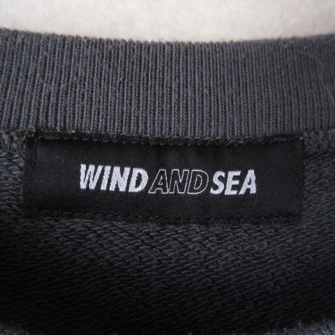 ○良品 WIND AND SEA ウィンダンシー◆スウェット トレーナー リブロゴ 希少サイズ◆メンズ グレー XLサイズ_画像7