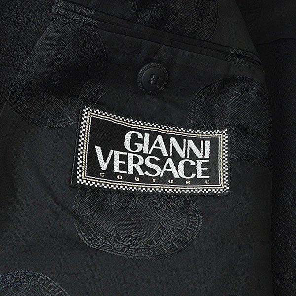 新品 GIANNI VERSACE COUTURE ジャンニ ヴェルサーチ スーツ ダブル 50 ウール ブラック｜23j1952_画像8