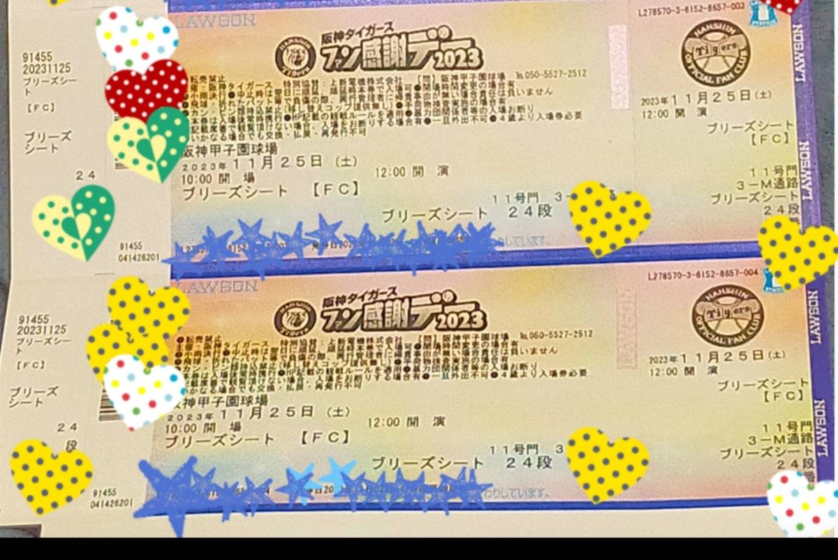 阪神タイガースファン感謝祭チケット ブリーズシート2枚_ゆったり座れるブリーズシート2枚！