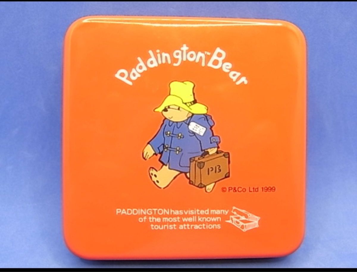 パディントン ベア　空き缶　スクエア缶　ベアー　レトロ　クマ　Paddington Bear　当時物　レア