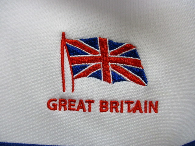 アディダス　イギリス代表ジャージトップ　SIZE１０　白青赤 トレフォイルトラックジャケット 三つ葉ロゴトラックトップ オリンピック10312_画像4