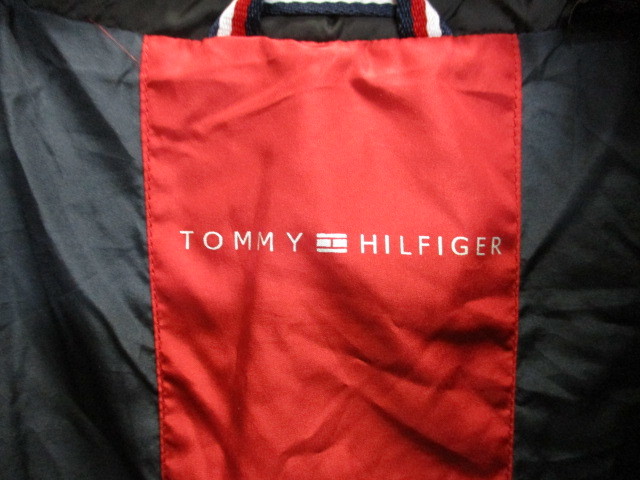 トミーヒルフィガー　キルティングジャケット　メンズS　黒赤白　ロゴカラージャンパー　中綿ジャケット　メンズコート　ブルゾン　11102_画像3