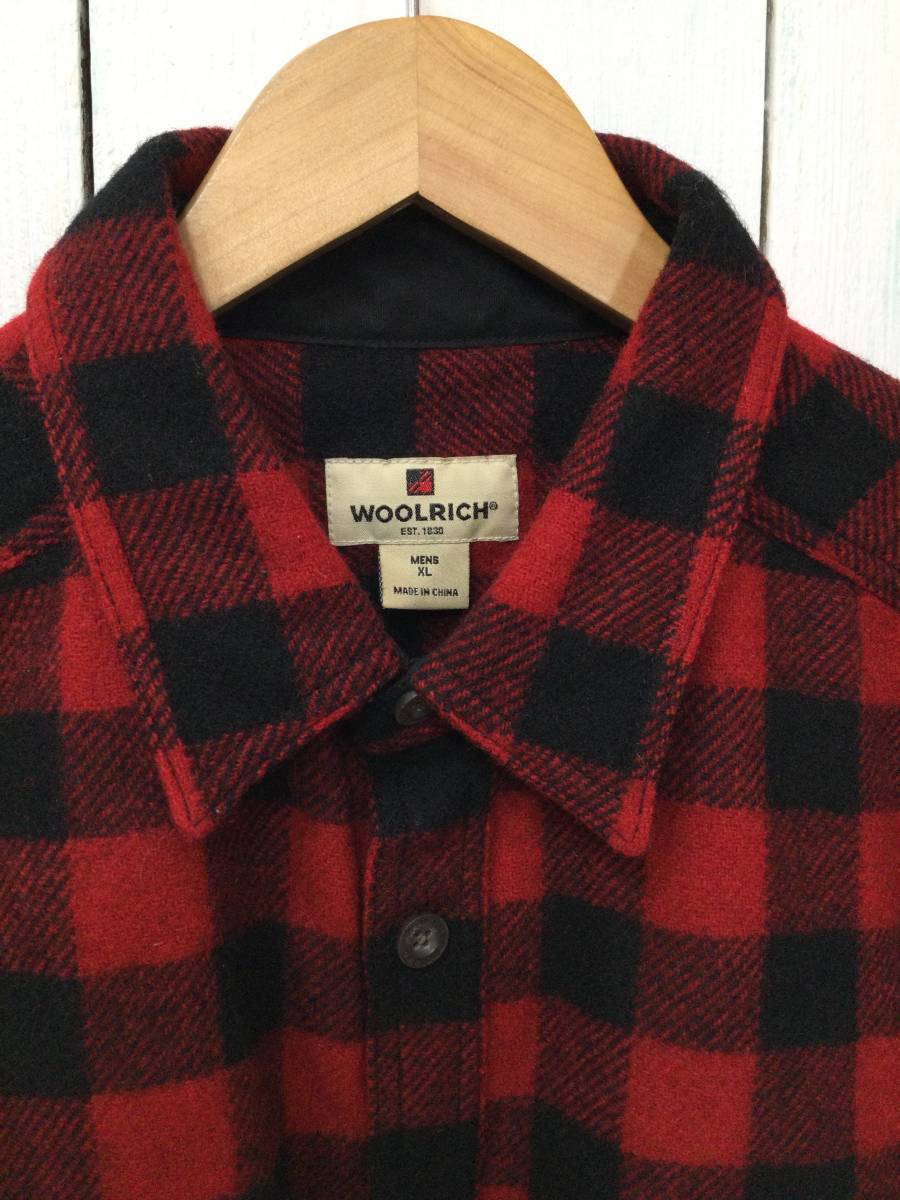 WOOLRICH ウールリッチ 美品 ウールシャツ ヘビーネルシャツ ウール×ナイロン 厚手シャツ メンズXL 良品綺麗_画像3