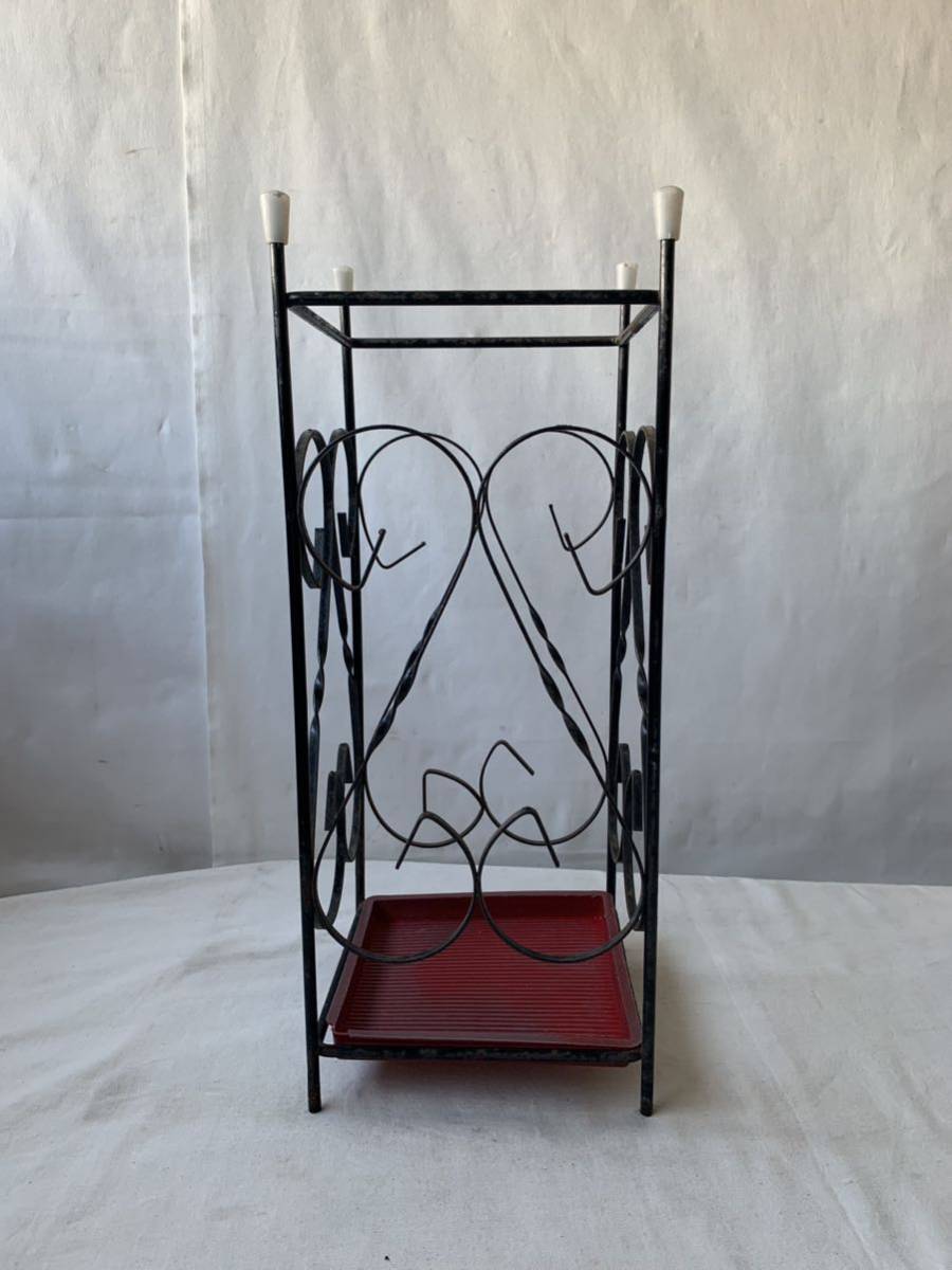  design . wonderful iron made umbrella stand store furniture antique Vintage old tool interior display Showa Retro in dust real car Be miscellaneous goods 