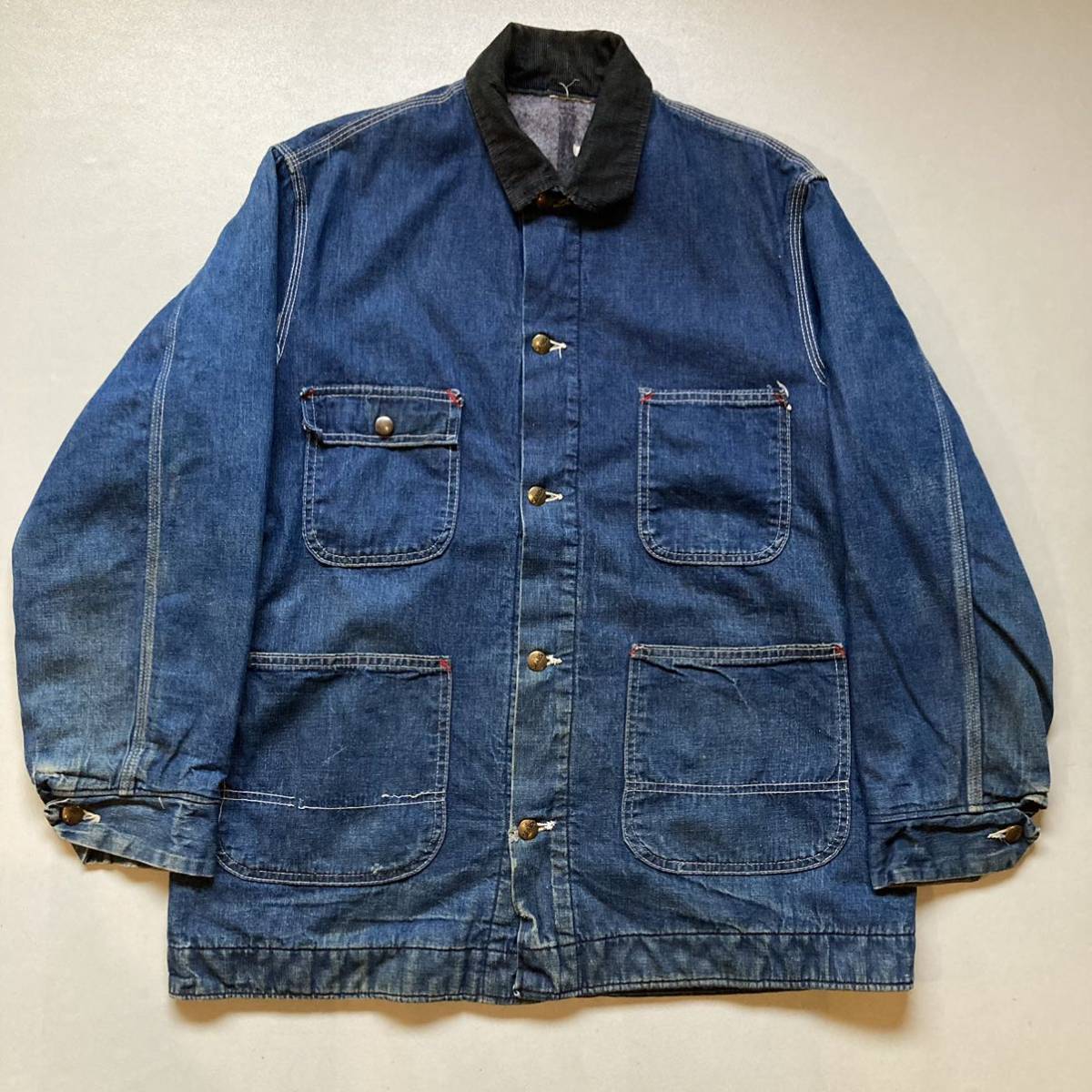 60s Sears denim blanket coverall “size L” 60年代 シアーズ デニムカバーオール ブランケット付き ビンテージ デニムジャケット_画像2