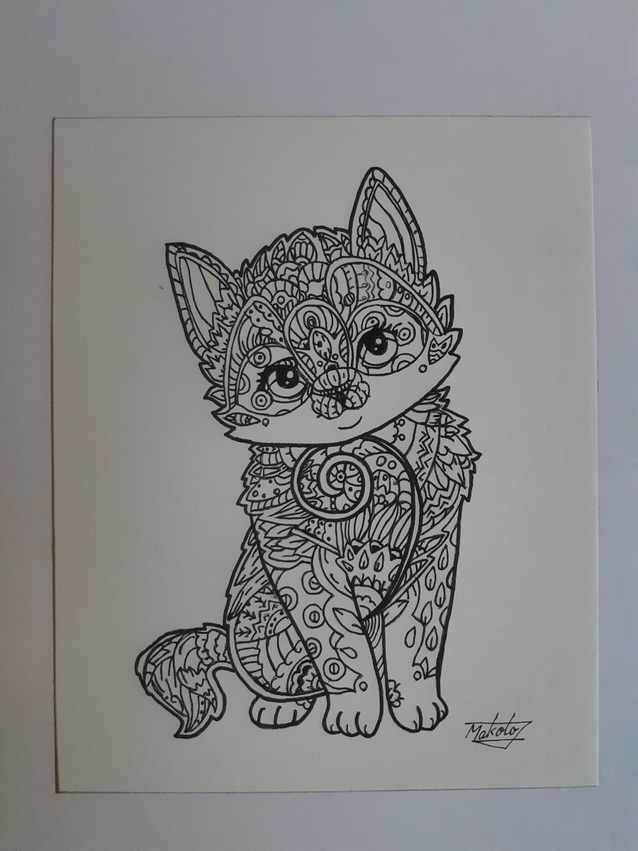 ペン画　ねこ_画像1