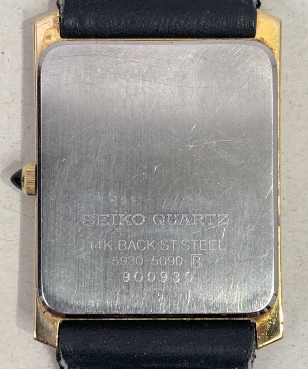 【GY-3103TY】SEIKO セイコー CREDOR クレドール 14K スクエア QZ クオーツ メンズ 腕時計 5930-5090 ※電池切れ ジャンク扱い オシャレ_画像2