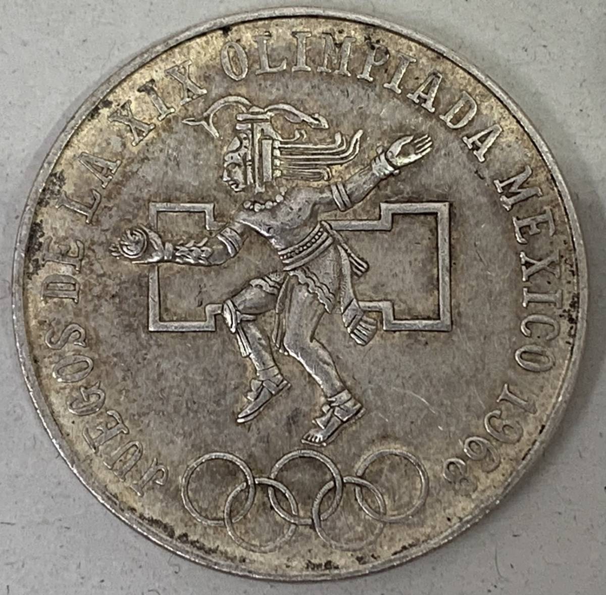 【GY-4955TY】OLIMPIADA MEXICO 1968年 メキシコオリンピック 25ペソ銀貨 2枚セット 総重量45g 記念硬貨 外貨 コレクション アンティーク_画像2