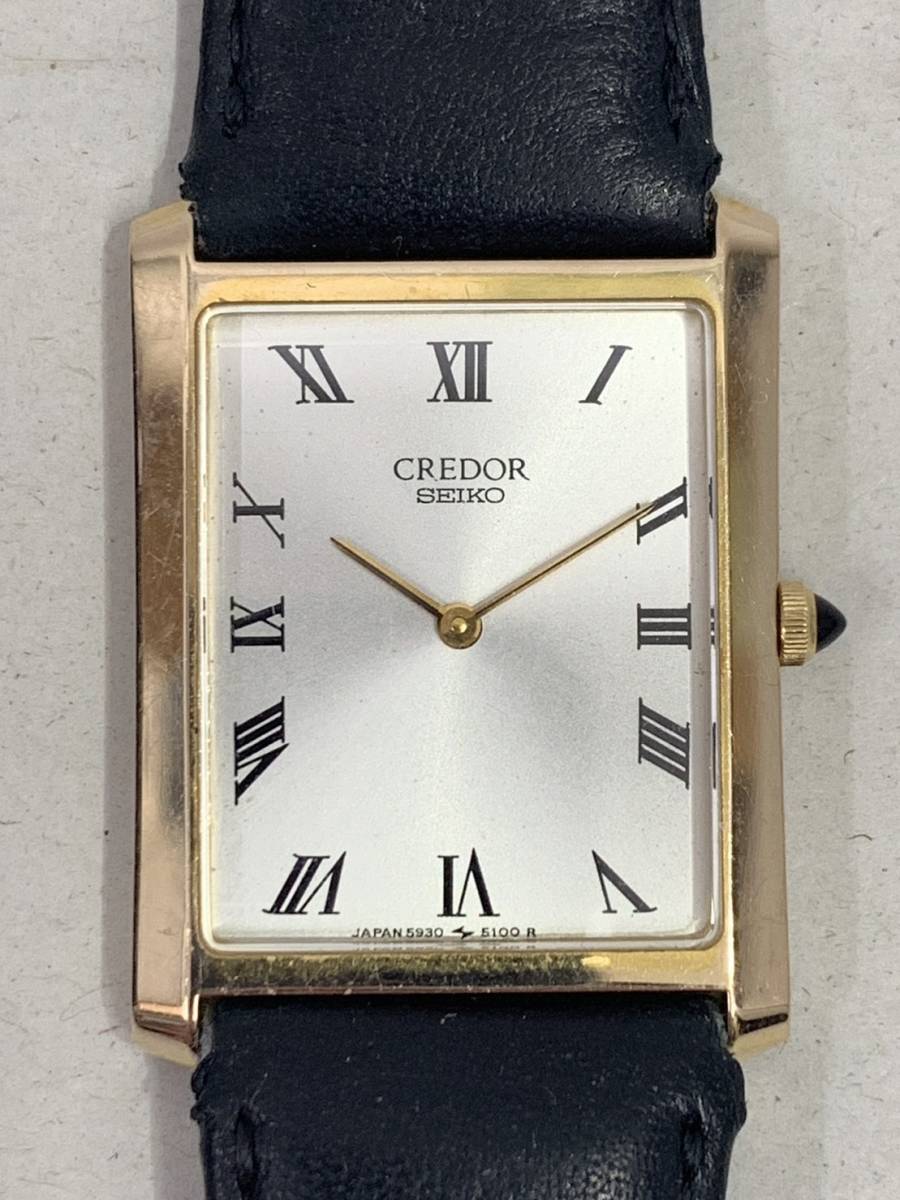 【GY-3103TY】SEIKO セイコー CREDOR クレドール 14K スクエア QZ クオーツ メンズ 腕時計 5930-5090 ※電池切れ ジャンク扱い オシャレ_画像1