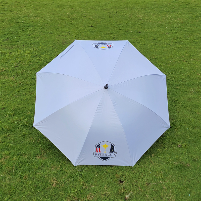 ゴルフ傘 ホワイト ライダーカッププリント 長傘 自動オープン 晴雨両用 日焼け防止 紫外線遮断99％ 新品送料無料_画像1