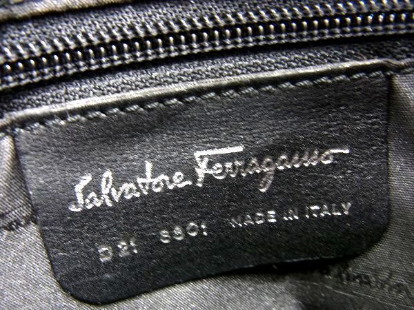 1円 ■美品■ Salvatore Ferragamo フェラガモ D21 8801 ヴァラチェーン キャンバス ワンショルダーバッグ 肩掛け ブラウン系 BG4501_画像6