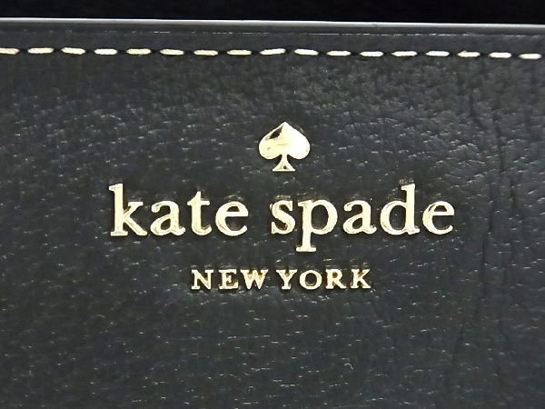 1円 ■美品■ kate spade ケイトスペード PXRU8748 レザー 2WAY クロスボディ ショルダーバッグ トート レディース ブラック系 AQ8656_画像6