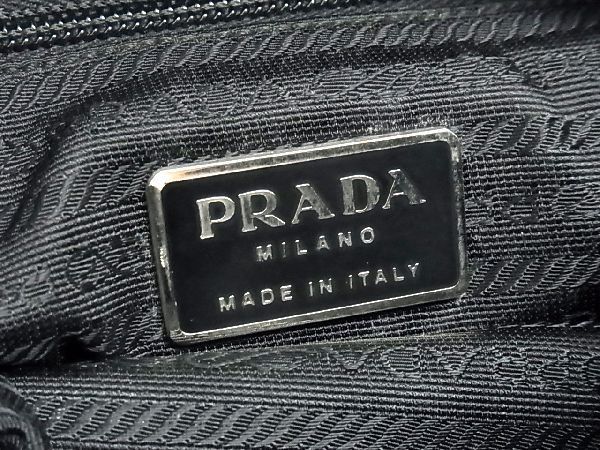 1円 PRADA プラダ テスートナイロン ハンドバッグ トートバッグ レディース ブラック系 AV0473_画像6