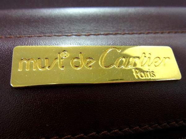 1円 ■美品■ Cartier カルティエ マストライン レザー クラッチバッグ セカンドバッグ メンズ レディース ボルドー系 BF3570_画像5