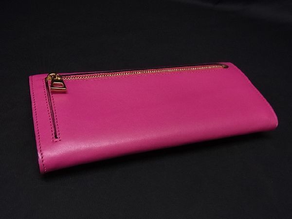 1円 ■極美品■ LOEWE ロエベ アナグラム レザー 二つ折り 長財布 ウォレット 札入れ 小銭入れ レディース ピンク系 AU0157_画像2