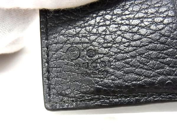 1円 ■美品■ GUCCI グッチ 150413 0416 レザー 財布 二つ折り 財布 ウォレット 小銭入れ 札入れ メンズ ブラック系 AU0404_画像6