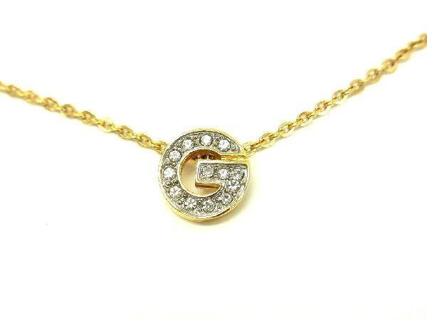 1円 ■美品■ GIVENCHY ジバンシィ ヴィンテージ ラインストーン ネックレス ペンダント アクセサリー レディース ゴールド系 AT1698_画像3