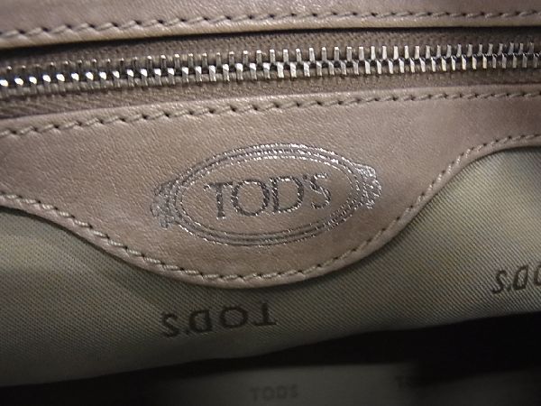 1円 ■美品■ TODS トッズ Dスタイリング レザー 2WAY クロスボディ ハンドバッグ トート ショルダー レディース ベージュ系 AU0727_画像6