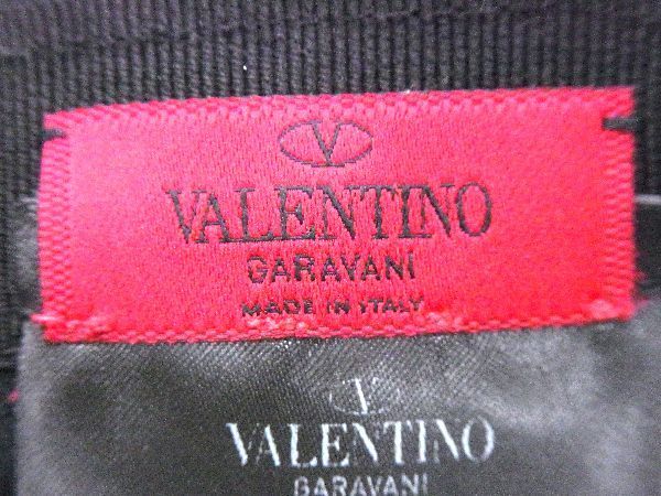 1円 ■極美品■ VALENTINO ヴァレンティノ コットン100% キャップ 帽子 サイズ M レディース メンズ ブラック系 AQ9243_画像4