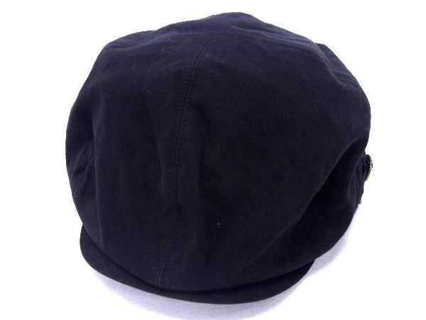 1円 ■美品■ BURBERRY バーバリーブルーレーベル コットン100% 帽子 キャスケット ハンチング メンズ レディース ブラック系 AS3460_画像1
