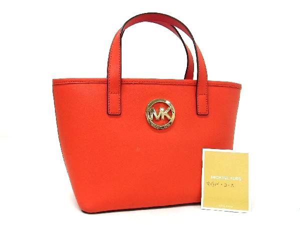 1円 ■美品■ MICHAEL KORS マイケルコース レザー ハンドバッグ 手提げかばん 手持ちかばん レディース レッド系 BG4344_画像1